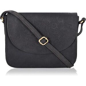 Genuine Leather E.black Crossbody Purse Women Adjustable Strap Zipper Pockets